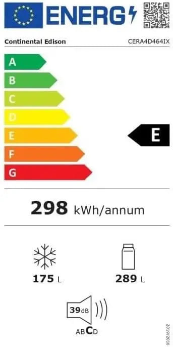 Réfrigérateur Continental Edison CERA4D464IX multi portes - 464L Distributeur d'eau - GLOBAL ASSET