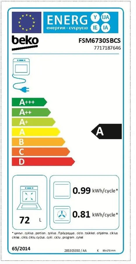 Cuisinière vitrocéramique Beko FSM6730SBCS - GLOBAL ASSET