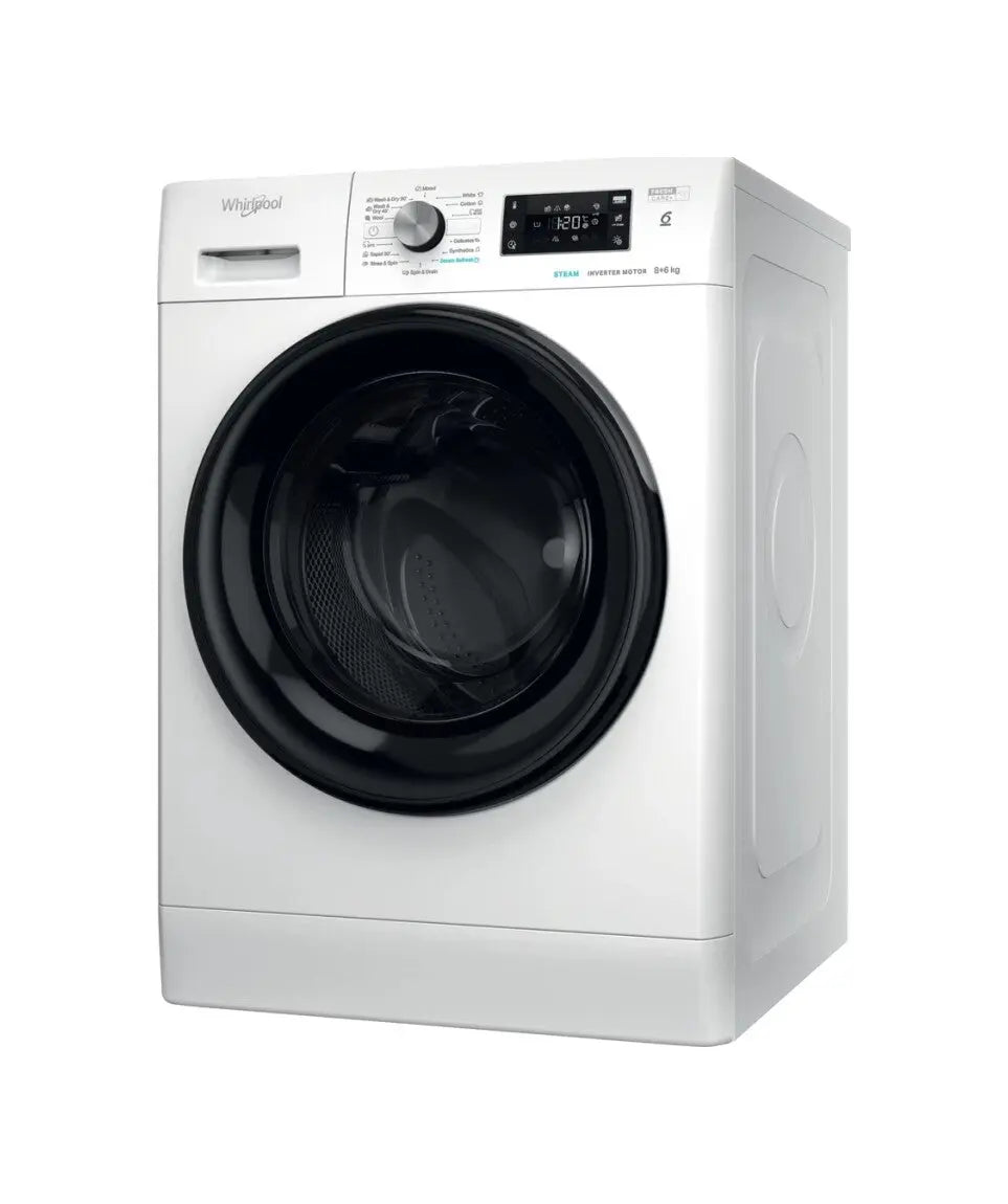 Whirlpool FFWDB864349BVEE Lave-linge séchant 60 cm - lavage 8kg - séchage 6kg - blanc WHIRLPOOL