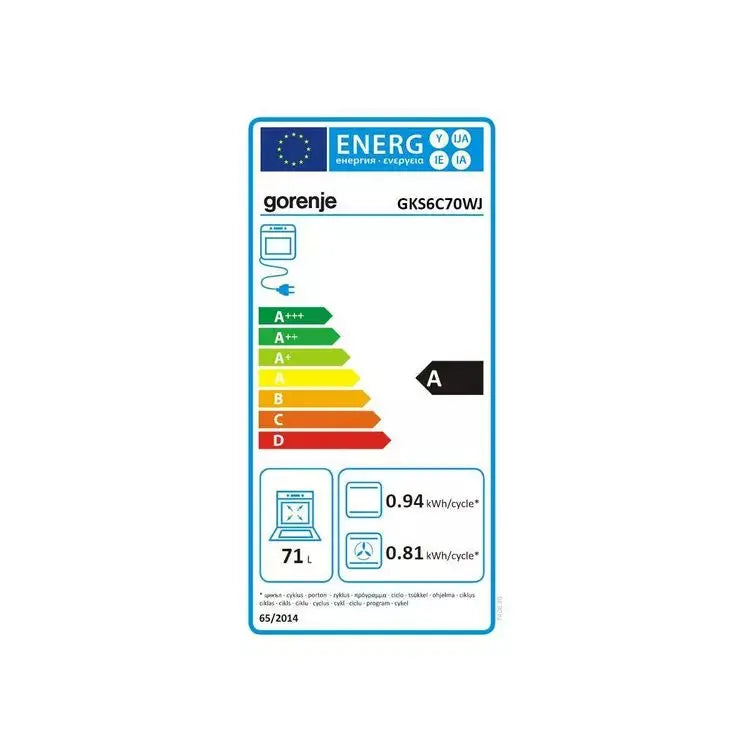Cuisinière gaz GORENJE GKS6C70WJ - GLOBAL ASSET