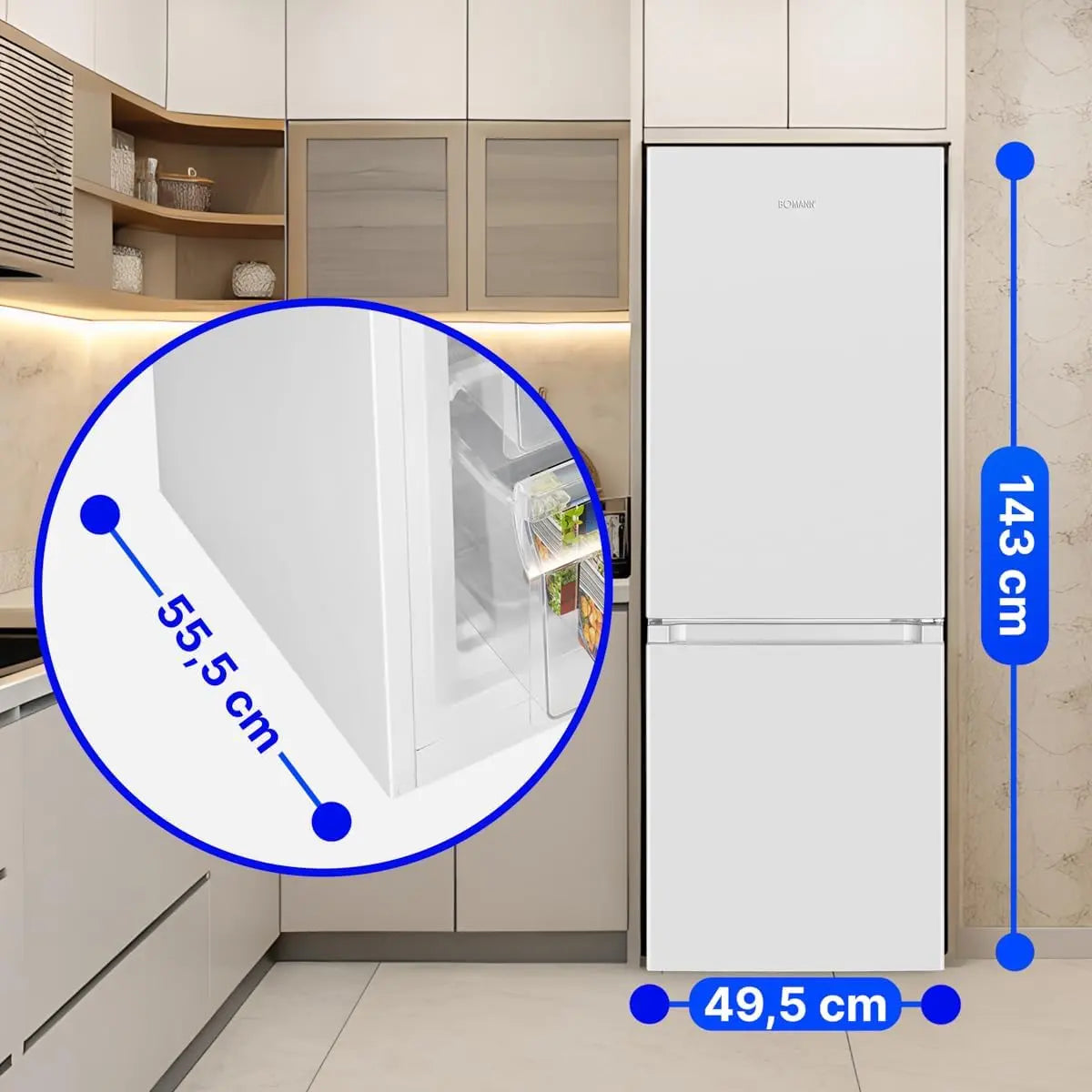 Réfrigérateur et Congélateur 175L Blanc Bomann kg 322.1 Blanc - GLOBAL ASSET