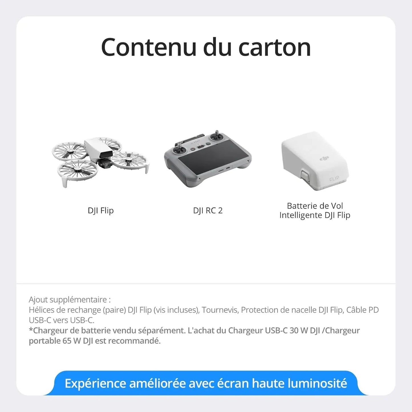 Drone Dji Flip RC 2 GL Gris et Noir - GLOBAL ASSET