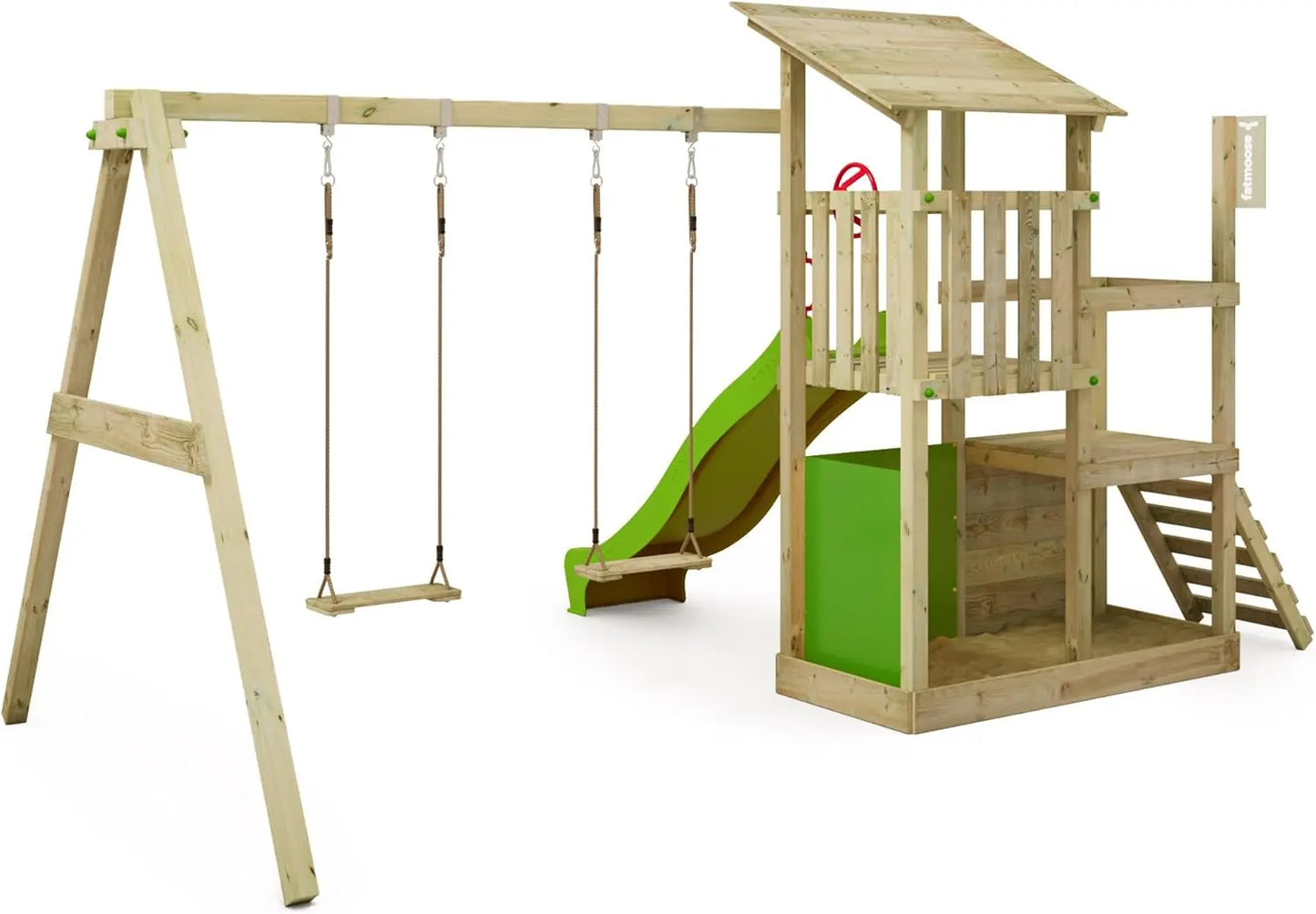 Fatmoose Aire de jeux Fruityforest avec toboggan Vert Pomme - GLOBAL ASSET