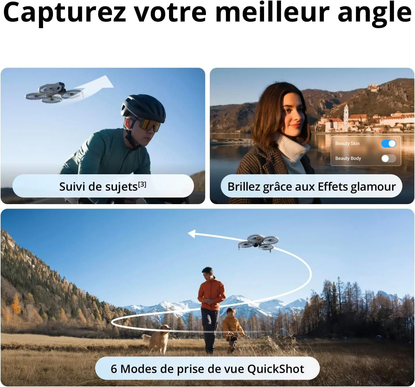 Drone Dji Flip RC 2 GL Gris et Noir - GLOBAL ASSET