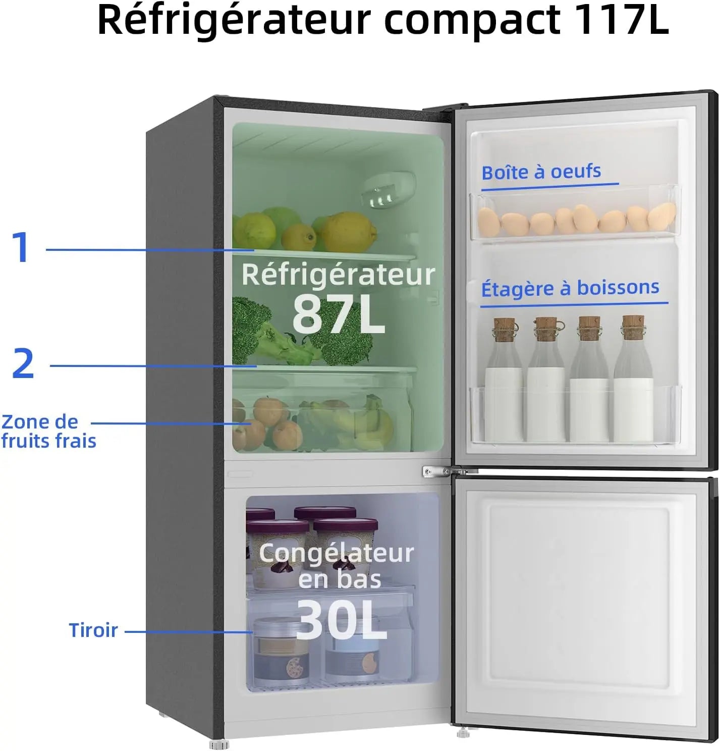 Réfrigérateur congélateur bas CHiQ CBM117L42. - GLOBAL ASSET