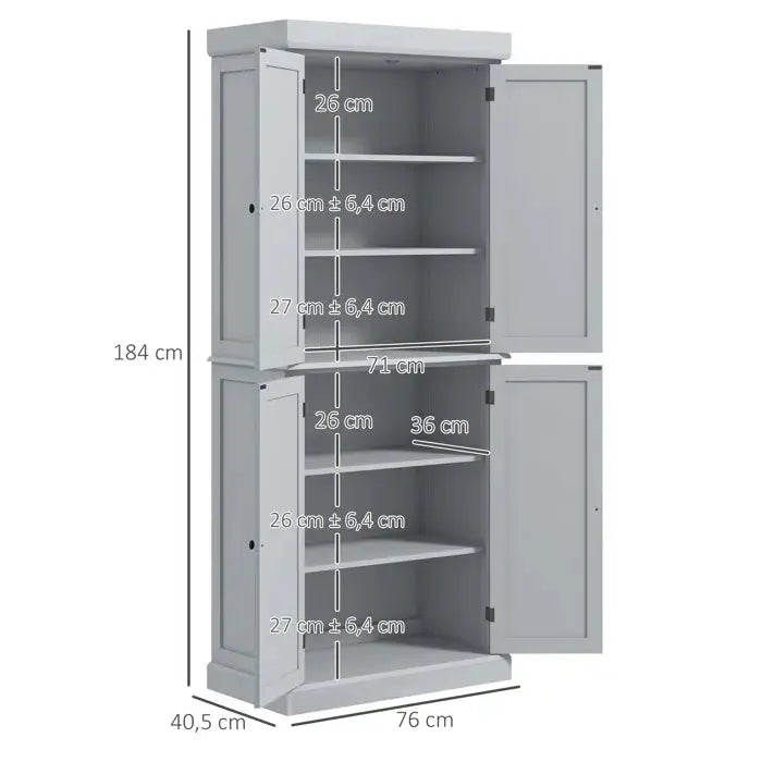 HOMCOM Buffet haut armoire de cuisine dim. 76 x 40,5 x 184 cm HOMCOM