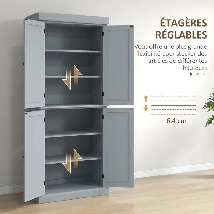 HOMCOM Buffet haut armoire de cuisine dim. 76 x 40,5 x 184 cm HOMCOM