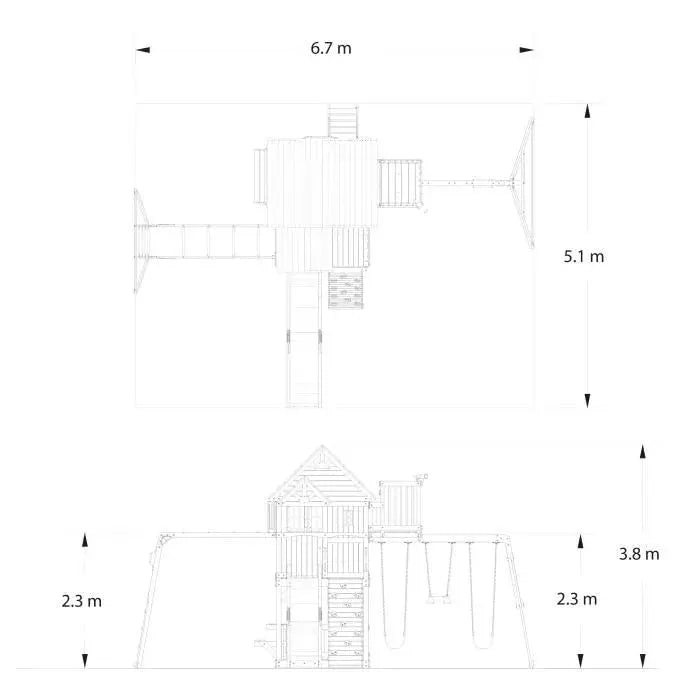 Backyard Discovery Skyfort II Aire de jeux en bois - GLOBAL ASSET