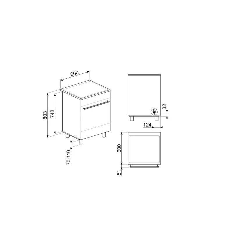 Cuisinière induction Smeg C6IMBLT2 - GLOBAL ASSET