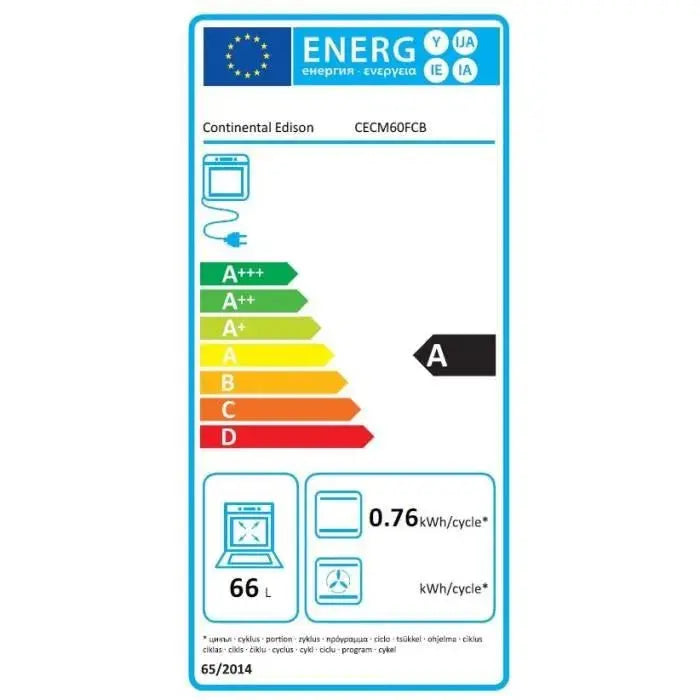 Cuisinière mixte continental edison Cecm60fcb 3 feux gaz + 1 électrique - GLOBAL ASSET