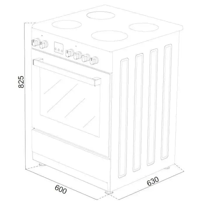Cuisinière mixte continental edison Cecm60fcb 3 feux gaz + 1 électrique - GLOBAL ASSET