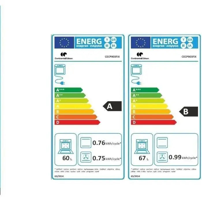 CONTINENTAL EDISON Cuisiniere piano gaz 3 fours électriques CECP903FIX 5 feux. - GLOBAL ASSET