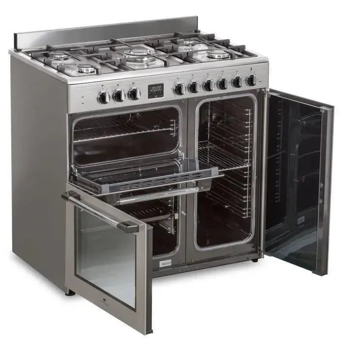 CONTINENTAL EDISON Cuisiniere piano gaz 3 fours électriques CECP903FIX 5 feux. - GLOBAL ASSET
