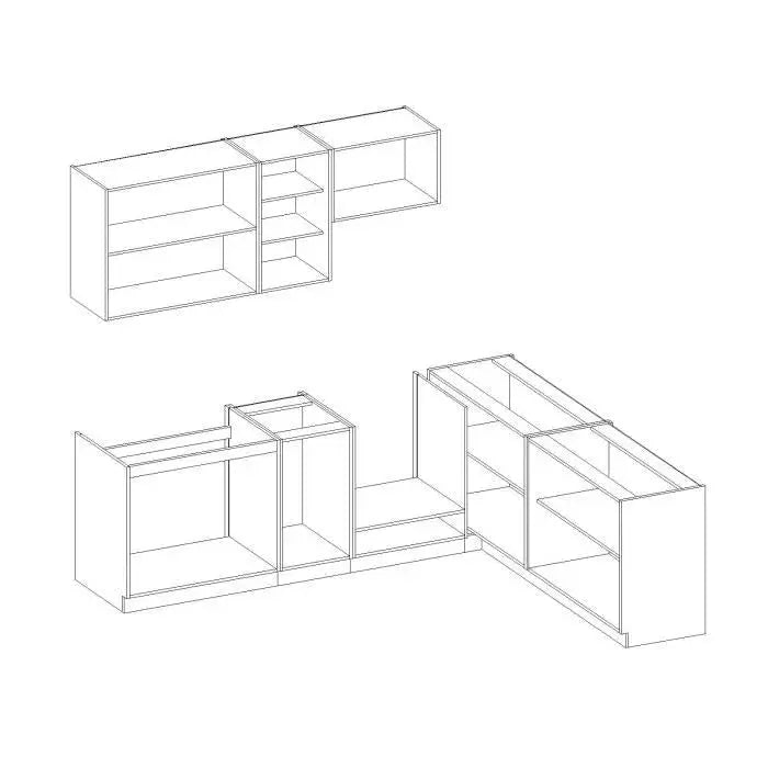 Lassen Cuisine complete dangle 240x165 cm avec plan de travail Lassen