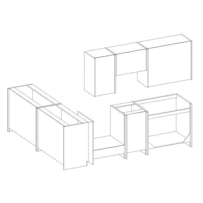 Lassen Cuisine complete dangle 240x165 cm avec plan de travail Lassen