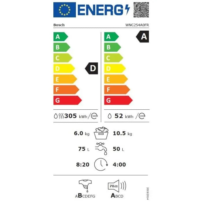 Lave-linge séchant Bosch WNC254A0FR