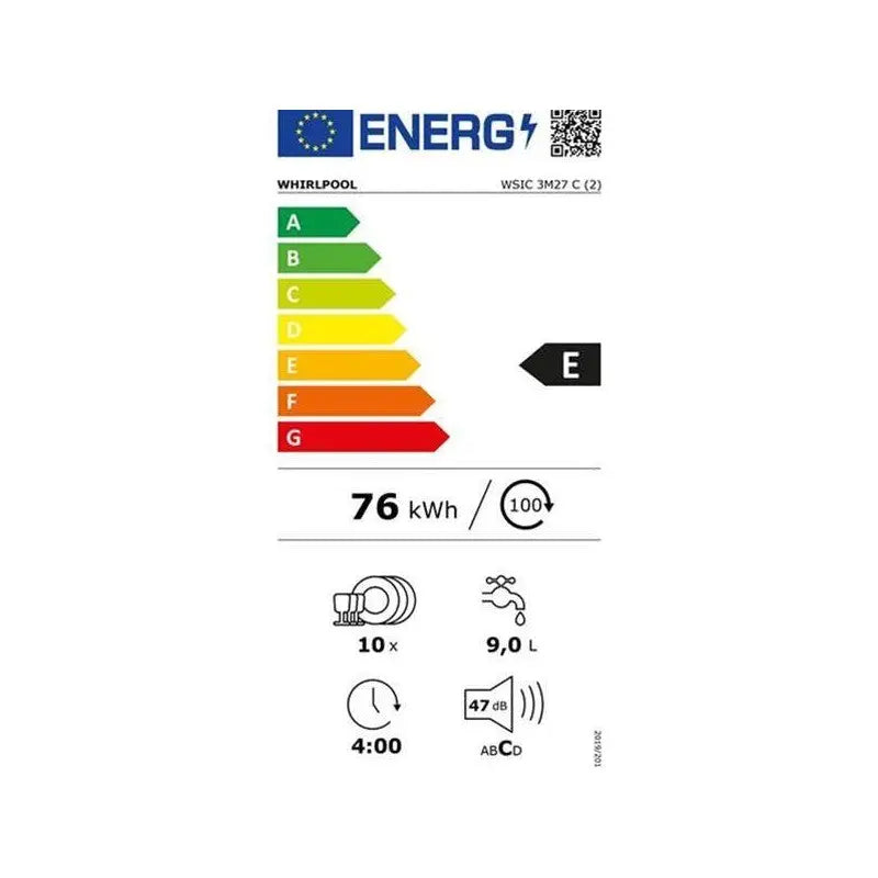 Whirlpool Lave-vaisselle Tout-intégrable WSIC3M27C - GLOBAL ASSET