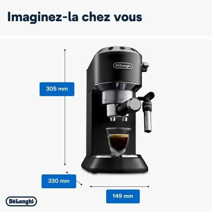 Machine expresso classique - DELONGHI EC685.BK Dedica Style - Noir - GLOBAL ASSET