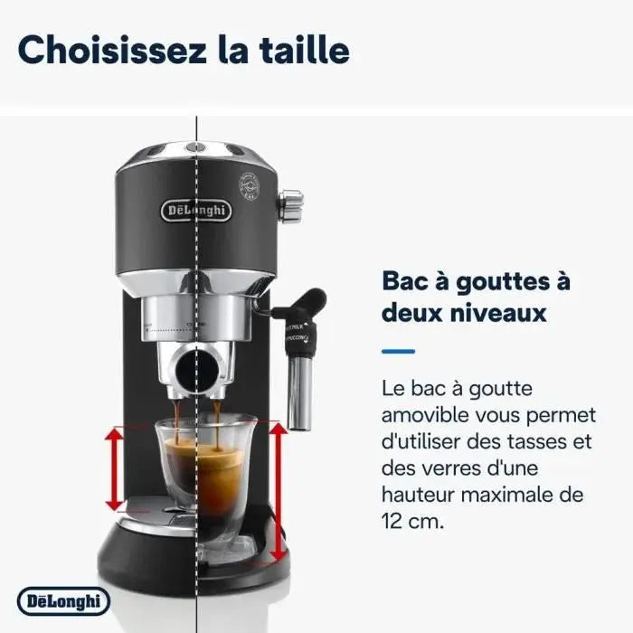 Machine expresso classique - DELONGHI EC685.BK Dedica Style - Noir - GLOBAL ASSET