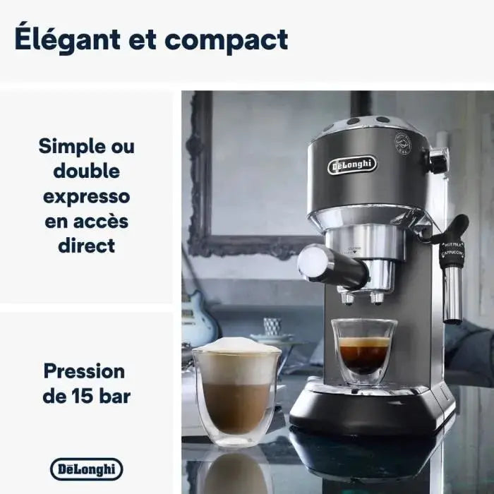 Machine expresso classique - DELONGHI EC685.BK Dedica Style - Noir - GLOBAL ASSET