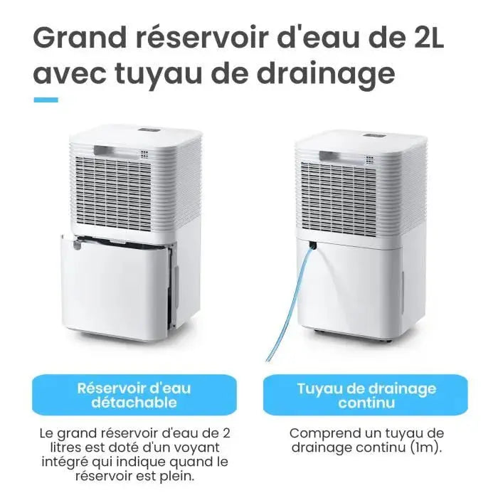 Pro Breeze Déshumidificateur compresseur 12 ljour avec capteur d'humidité auto, séchage du linge Pro Breeze