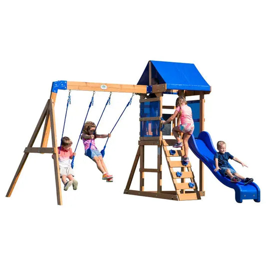 Backyard Discovery Aire de jeux en bois Aurora avec toboggan. - GLOBAL ASSET