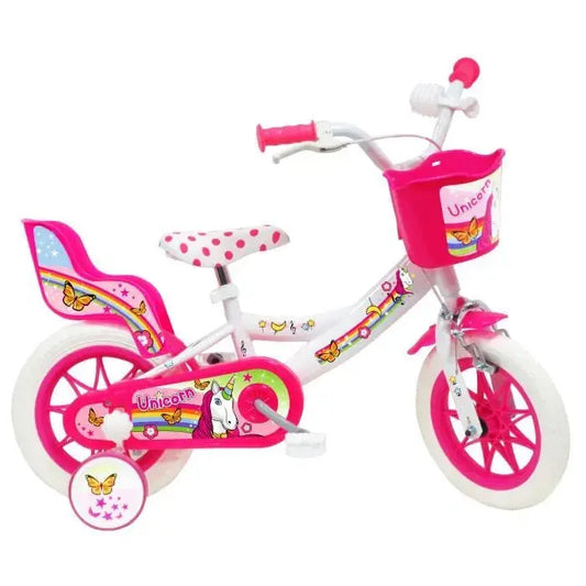 Vélo 14" Fille "Licorne/Unicorn" pour enfant de 95/110 cm avec stabilisateurs à molettes - GLOBAL ASSET