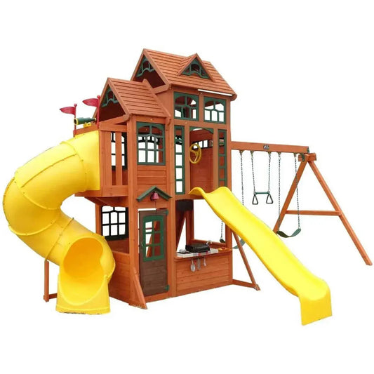 Kidkraft Aire de Jeux en bois Canyon Ridge. - GLOBAL ASSET