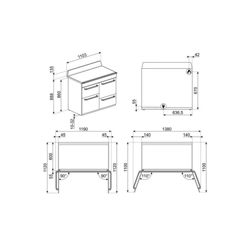 Piano de cuisson Smeg TR4110GR - GLOBAL ASSET
