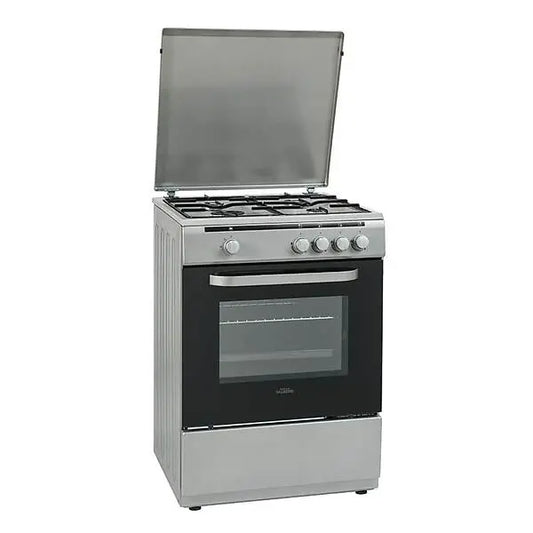 Cuisinière à gaz VALBERG GC604CCS701T  - 4 feux à gaz - Four à gaz : 63L - Argent - GLOBAL ASSET