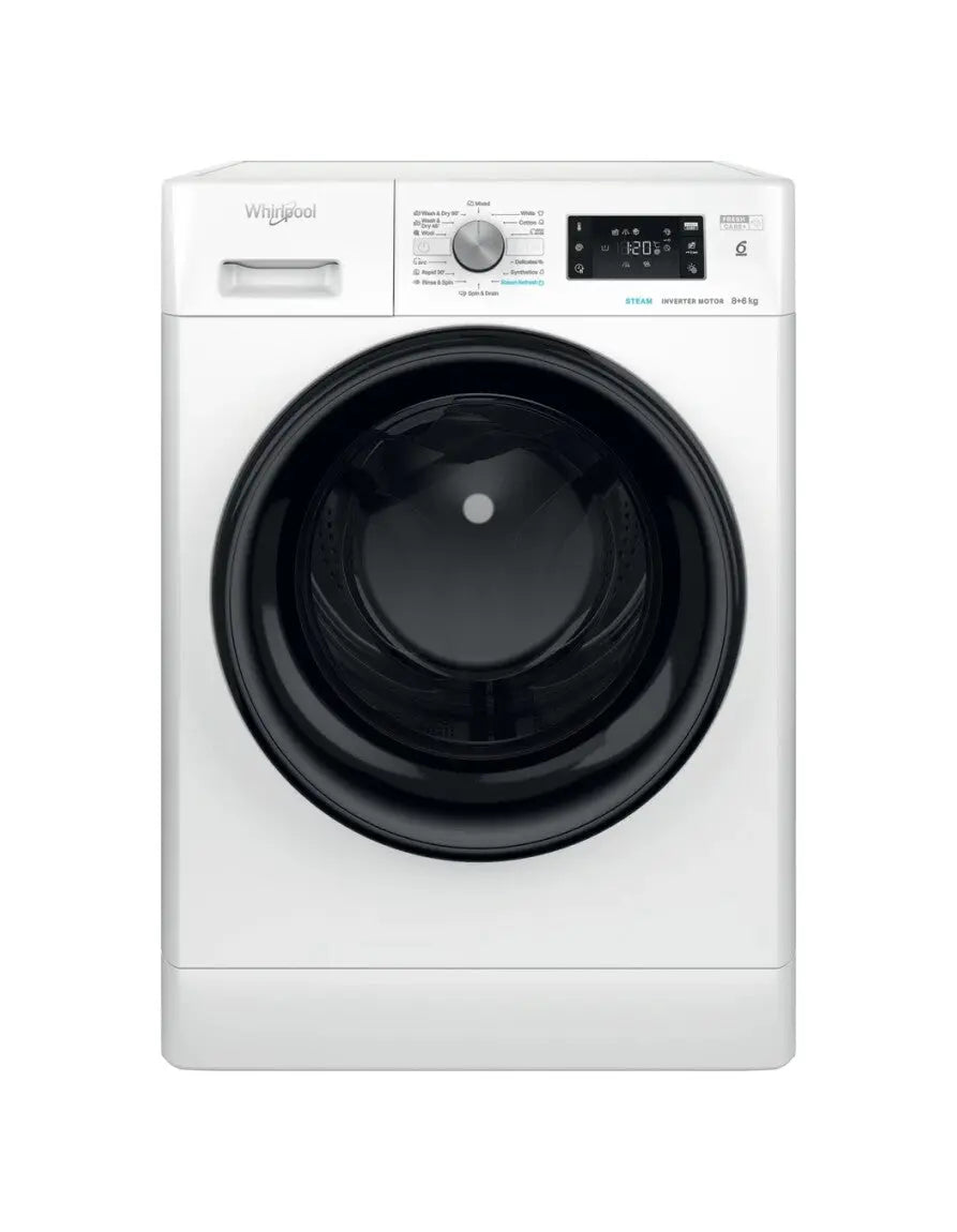 Whirlpool FFWDB864349BVEE Lave-linge séchant 60 cm - lavage 8kg - séchage 6kg - blanc WHIRLPOOL