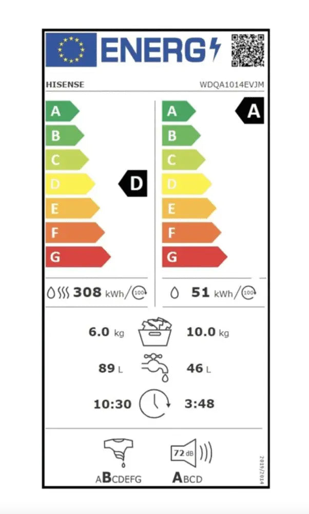 Lave-Linge Sechant 10 kg HISENSE WDQA1014EVJM - GLOBAL ASSET