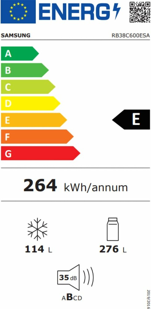 Réfrigérateur Combiné Samsung RB38C600ESA/EF- 390 L