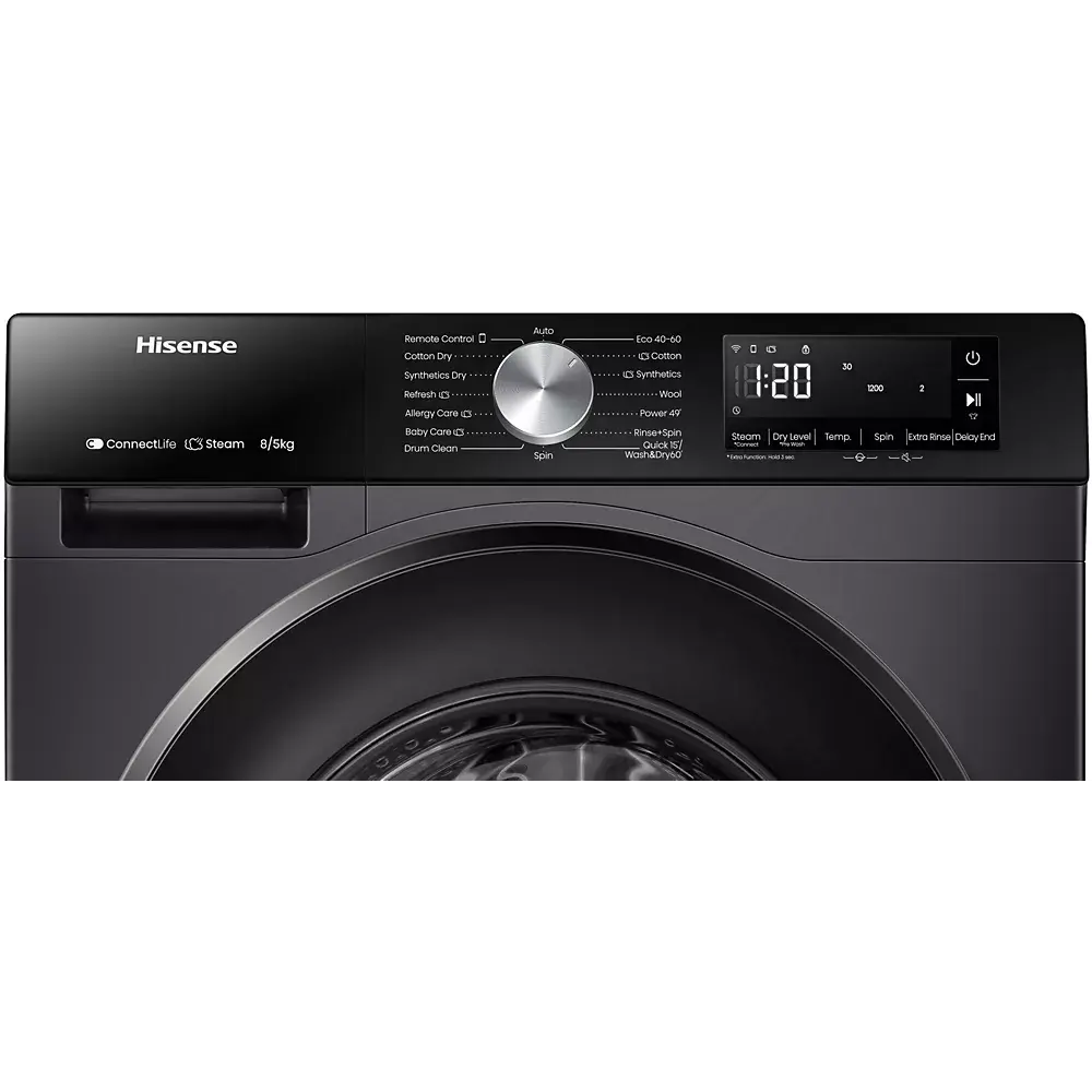 Lave-linge séchant Hisense WD3S8043BB3 8 kg Noir - GLOBAL ASSET