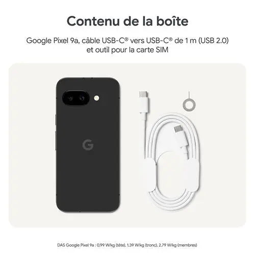 Smartphone Google Pixel 9a 6,3" 5G Double SIM 128 Go Noir GOOGLE