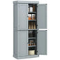 HOMCOM Buffet haut armoire de cuisine dim. 76 x 40,5 x 184 cm HOMCOM