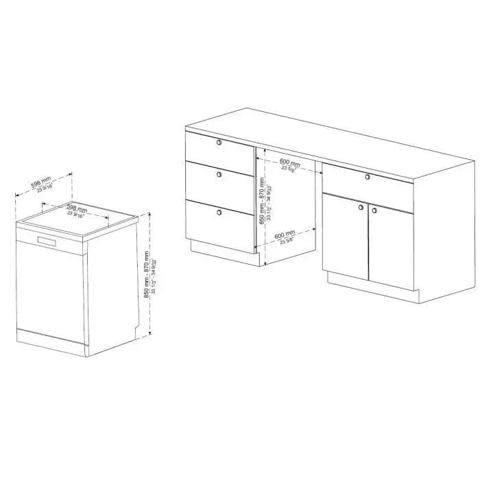 Lave-vaisselle pose libre OCEANIC OCEALV1247S - 12 couverts - 47 dB silver - GLOBAL ASSET