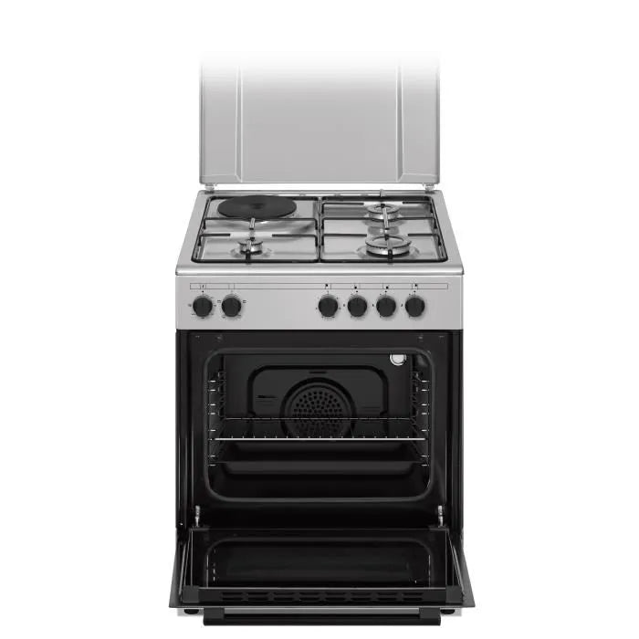 Cuisiniere mixte Continental Edison Cecm60fcs 3 feux gaz + 1 électrique