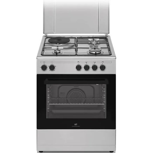 Cuisiniere mixte Continental Edison Cecm60fcs 3 feux gaz + 1 électrique
