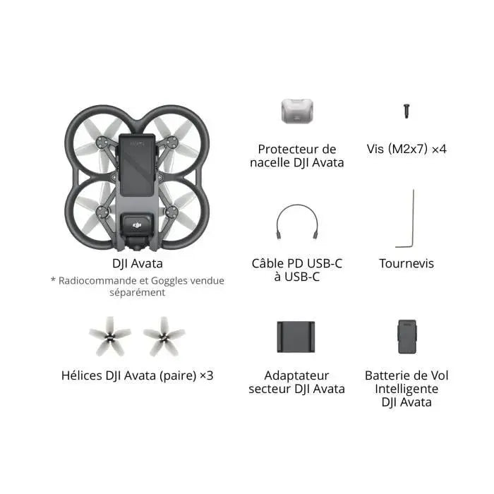 DJI Avata 4 rotors Quadcoptère 3840 x 2160 pixels Noir, Gris. - GLOBAL ASSET