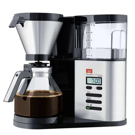 Melitta Aromaelegance Deluxe Glass 1012-03 Noir et Acier Brossé - GLOBAL ASSET