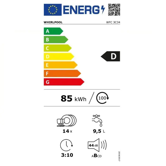 Lave-vaisselle 60 cm WHIRLPOOL WFC3C34 - GLOBAL ASSET
