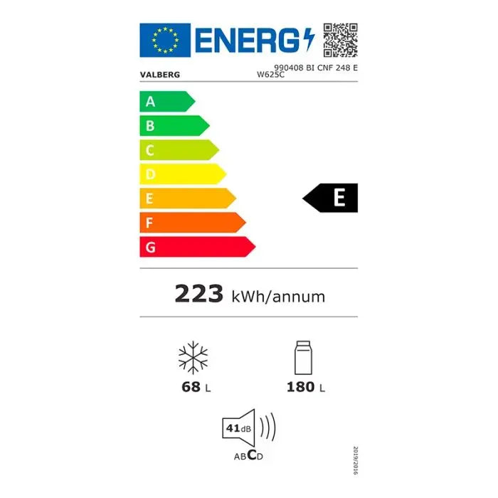 Réfrigérateur Combiné Intégrable Valberg Bi Cnf 248 E W625c - GLOBAL ASSET