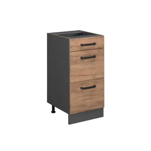 Vicco Meuble cuisine 40cm chêne de force doré avec tiroirs sans pt Vicco