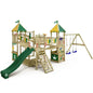 Aire de jeux Portique bois Smart Queen WICKEY avec balançoire et toboggan - GLOBAL ASSET